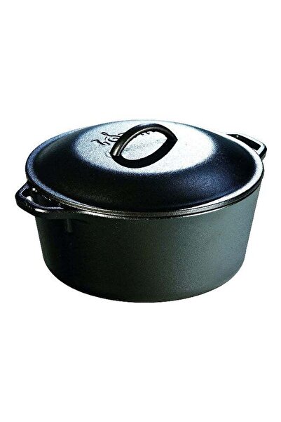 Generic Lodge Side Loop Handle Cast Iron Dutch Oven with Lid Black 4.73 L