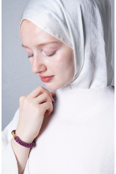 OSMANLI DOĞAL TAŞ Certified Handcrafted Knitted Ruby Silver Bracelet (Sk:420)