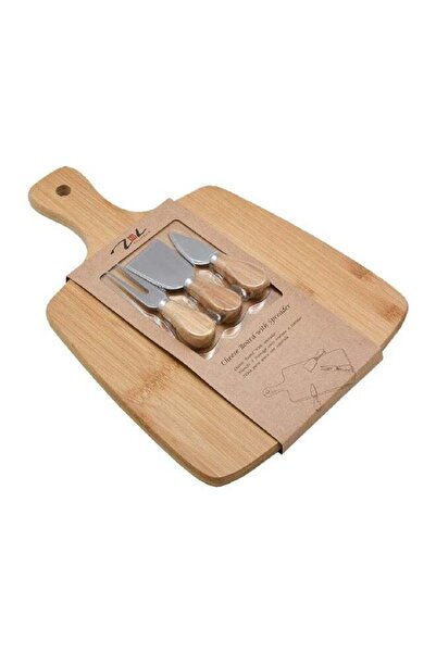 Bien Servi Rectangular Bamboo Cheese Board with Spreader Brown 38 x 28 cm