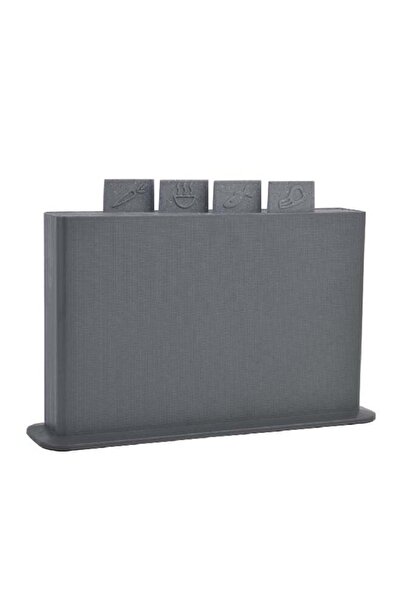 Parfait لوح تقطيع مطبخ مستطيل مكون من 4 قطع مع حامل باللون الرمادي