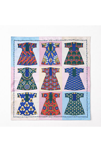 Şirin Giyim Aksesuar Women's Scarf Satin Multi-Colored Patterned - Bandana