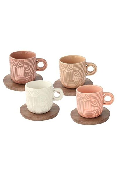 Generic Easy Life 4-Piece Take a Loop Dishwasher Safe Cup and Saucer Set Mult...