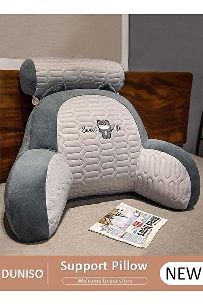 DOMEET Husband Pillow Backrest with Arms Adult Reading Pillow Shredded Memory...