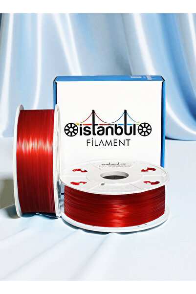 İSTANBUL FİLAMENT 3D Baskı PLA Filament Transparan Kırmızı 1 Kg Ø 1,75mm ± 0,...
