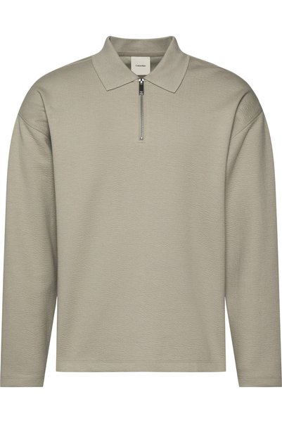 Calvin Klein LS CRINKLE CREPE SPACER QTR ZIP