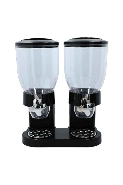 Felli Indispensable Double Food Dispenser Black and Clear 17.5oz