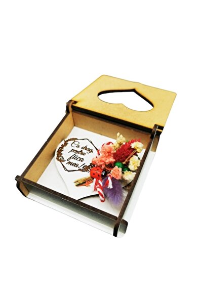 OEM artisor personalizat pentru Fiica, magnet inima din lemn decorata cu flor...