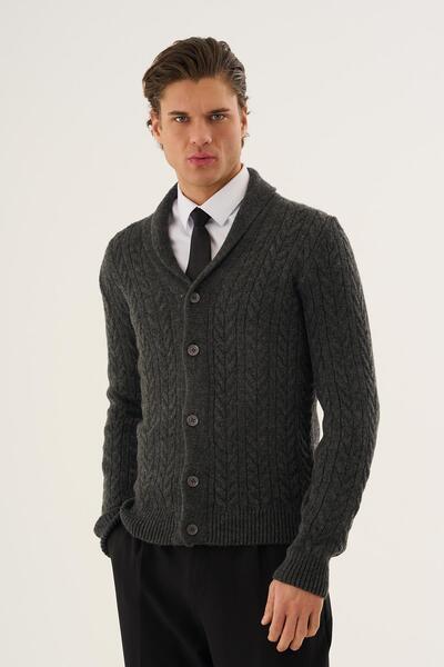 ALEXANDERGARDI Men's Shawl Collar Buttoned Cardigan