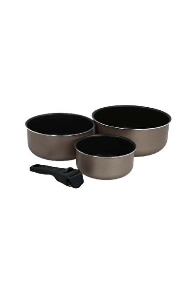Bergner 3-Piece Durable Sauce Pan Set with Removable Handle