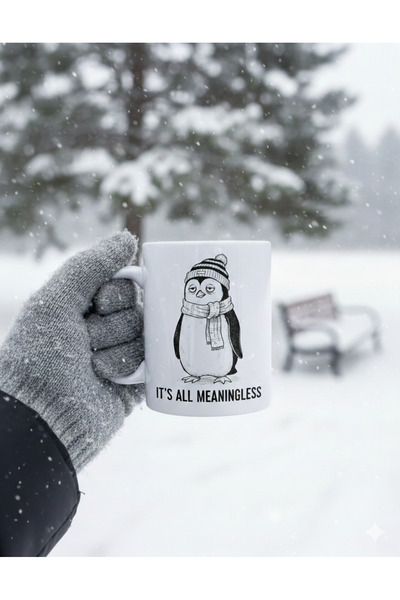 Eylül Design Nihilist Penguin Fun Custom Design Printed Mug Cup Gift Tea-Coff...