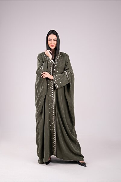 Abay Japanese silk summer abaya – grass color