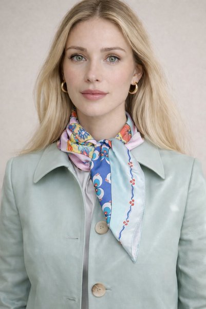 Şirin Giyim Aksesuar Women's Scarf Satin Multi-Colored Patterned - Bandana