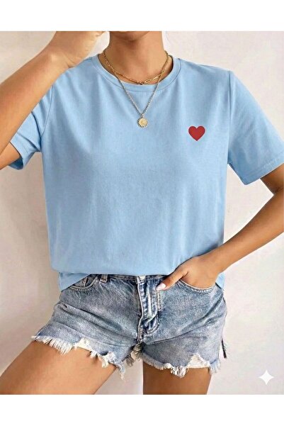 BW Bravely Wear Tiny Heart Printed Women's Crew Neck T-Shirt