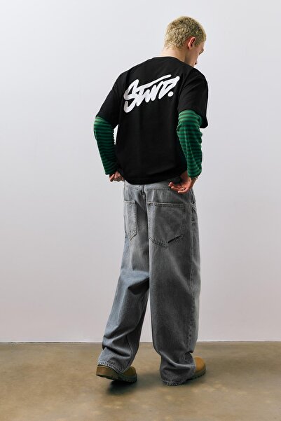 Pull & Bear STWD logolu bol kesim t-shirt