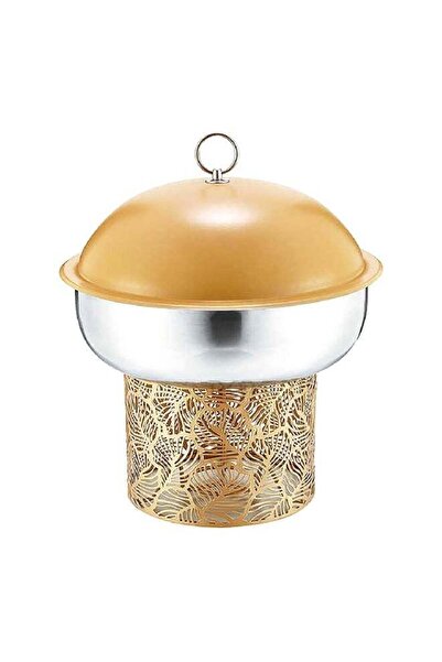 Bien Servi طبق تسخين طعام متين بغطاء محكم مع حامل، لون أصفر، سعة 4.5 لتر