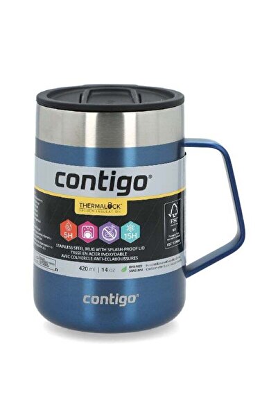 Contigo كوب حراري معزول من الفولاذ المقاوم للصدأ بغطاء ومقبض مقاومين للانسكاب...