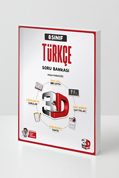 3D Yayınları 8. Sınıf Türkçe Soru Bankası 1104 Soru Çek Kopar Video Çözümlü