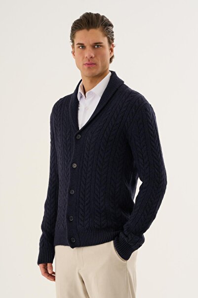 ALEXANDERGARDI Men's Shawl Collar Buttoned Cardigan