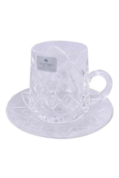 Solitaire Crystal 12-Piece Tea Cup And Saucer Set Transparent
