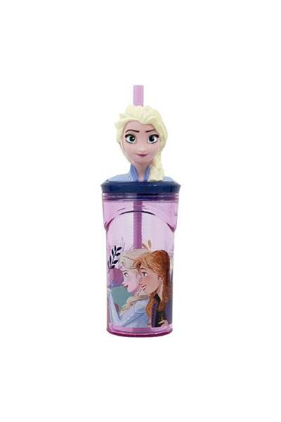 Stor 3D Figurine BPA-Free Plastic Frozen Tumbler with Straw Purple 360 ml