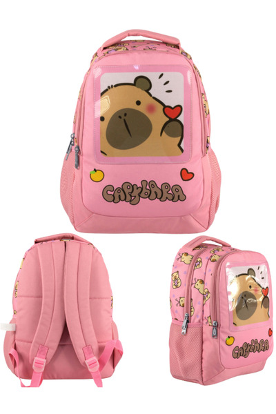 ÜMİT ÇANTA Capybara Primary School Backpack – Pink30 × 40 × 15