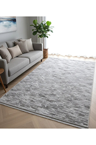 Yağmurser Lüx Yumuşak Dokulu Kaymaz Taban Halı Yolluk 3015 Gri