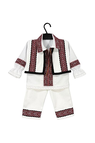 Kareea Traditional costume with vest and red embroidery (6 pieces)