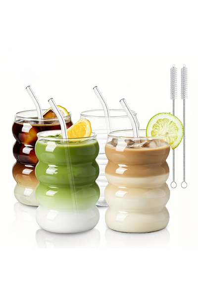 Choice 300ml 4pcs 2 High Borosilicate Glass Coffee Cups 350ML/11.8oz with Str...