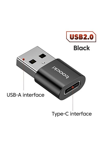 Toocki C to USB Black OTG USB 3.0 To Type C Adapter Micro To Type C Male To U...