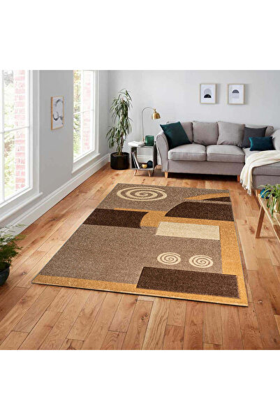 Dualhome Rug Friese Snail Brown, 50x80 cm, Abstract - 50x80 cm, rectangle, Brown