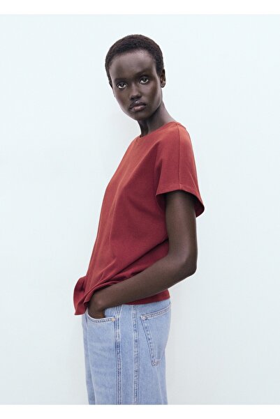 MANGO Woman Yuvarlak yakalı pamuklu tişört