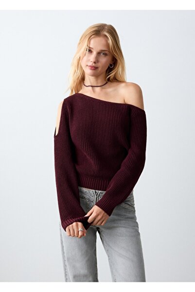 Mango Teen Açık omuzlu asimetrik kazak