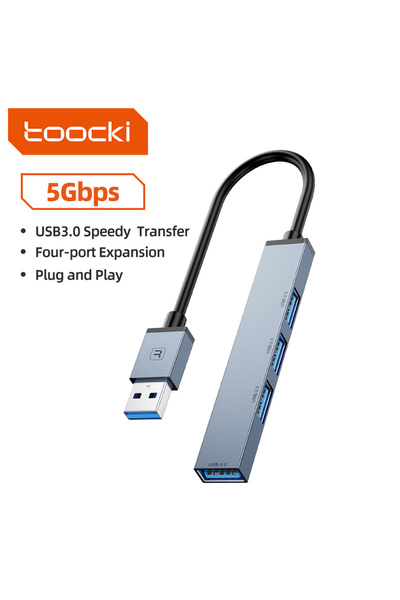 Choice موزع USB 3.0 متعدد المنافذ من توكي بلو توكي، 4 منافذ USB-A، مقسم USB ع...
