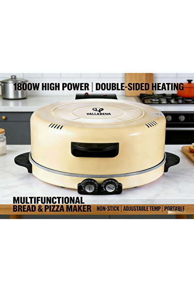 Yallabena صانعة خبز وبيتزا متعددة الوظائف بقدرة 1800 واط، تسخين مزدوج الجوانب...