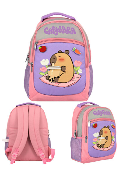 ÜMİT ÇANTA Раница за начално училище Capybara, лилава – розова 30 × 40 × 15