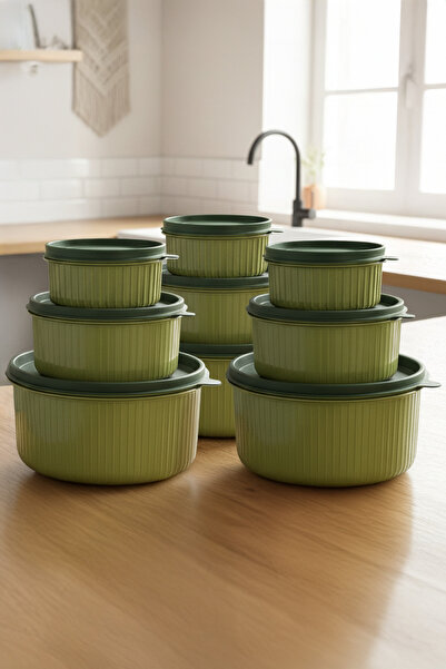 Kitchen Life Set of 9 Round Storage Containers (3X300-3X600-3X1500Ml) Microwa...