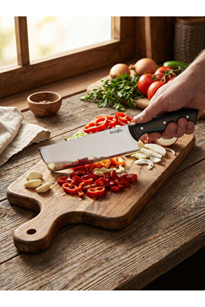 Lazoğlu Verzalit Saplı Profesyonel Şef Bıçağı – Paslanmaz Çelik, Ergonomik