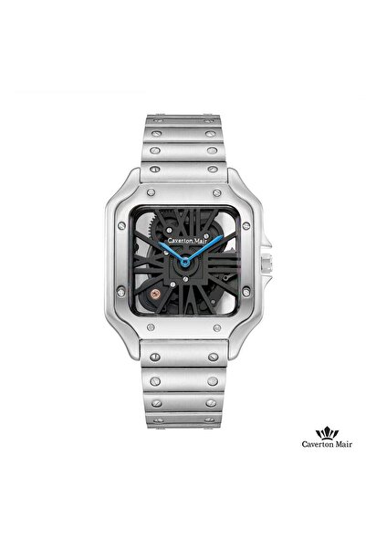 Caverton Mair Original men's watch, exposed movement, stainless steel strap