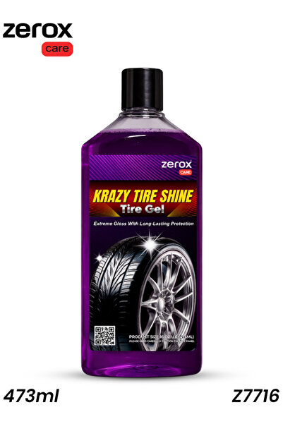 Zerox جل كير كريزي لتلميع الإطارات 473 مل Z7716 تركيبة لامعة تدوم طويلاً لحما...