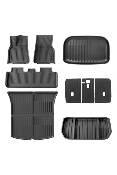 RAMM Tesla Model Y Komple Kauçuk Paspas Seti - Ön + Arka Koltuklar - Ön Bagaj...