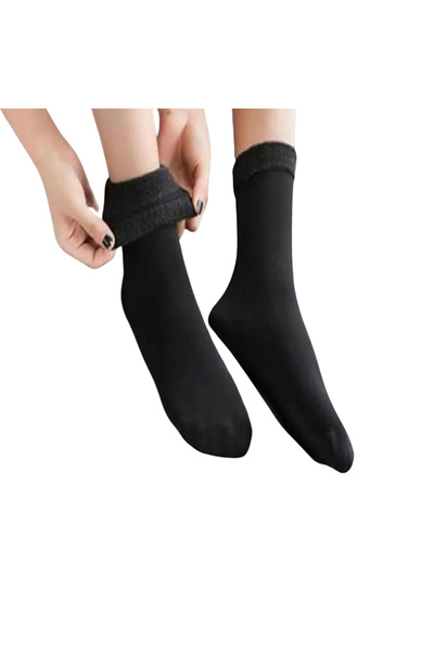ARTUAL Women's Plush Socks Black Thick Winter Thermal Fleece Socks Plush Sock...