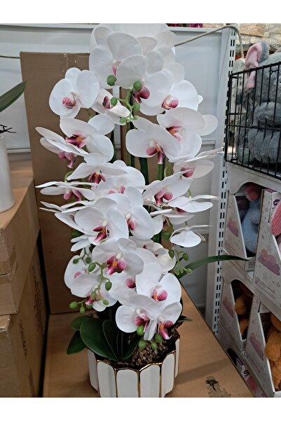 AbaqKalza Artificial flowers in ceramic pot orchid wei a-80886