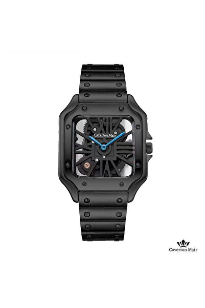 Caverton Mair Original men's watch, exposed movement, stainless steel strap