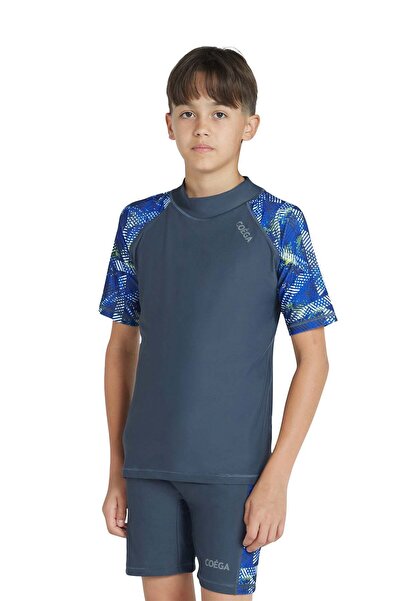 Coega Boys Youth Two-piece Swimsuit - Grey Blue Stripes
