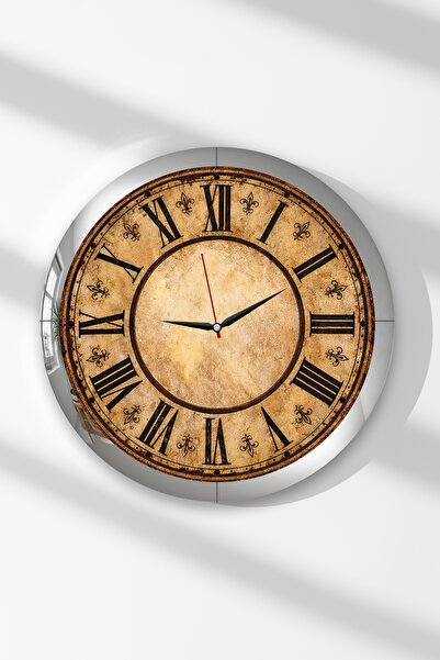 Zevahir Mobilya Dekorasyon Ceas de perete rotund din MDF cu numere romane, cu...