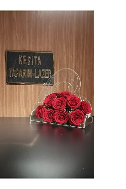 kesita TASARIM Pleksi Çanta-Nişan-Bohça-Baby Shower-Organizer (15*30 cm)