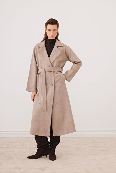 SevdeUgur Women's Cashmere Coat Oversize Long Belted Lined Comfortable Fit – ...