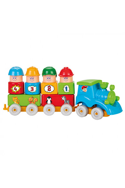 PİLSAN My First Train educational train set made of cubes, 33 pieces, locomot...