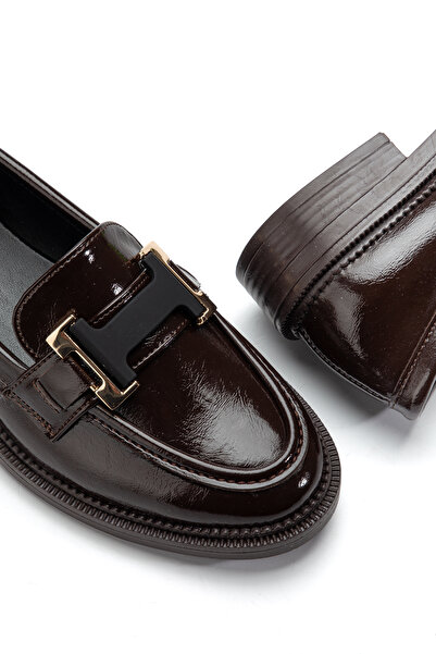 ElloLita Anna Orthopedic Sole Acı Kave Patent Leather Loafer