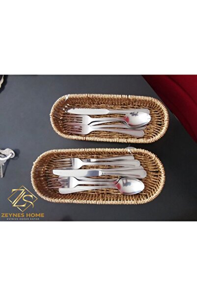 Zeynes Home 2’li Plastik Hasır OVAL Organizer Sepet, Çok Amaçlı Çekmece Dolap...